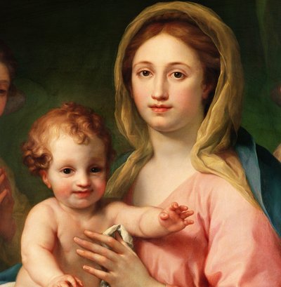 麦当娜和两个天使的孩子，1770-73（细节91576） 作者 Anton Raphael Mengs